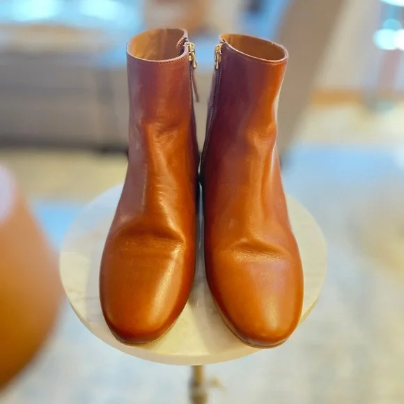 RARE — NEVER WORN Sézane Low Léa Bottines in cognac brown - Picture 5 of 12
